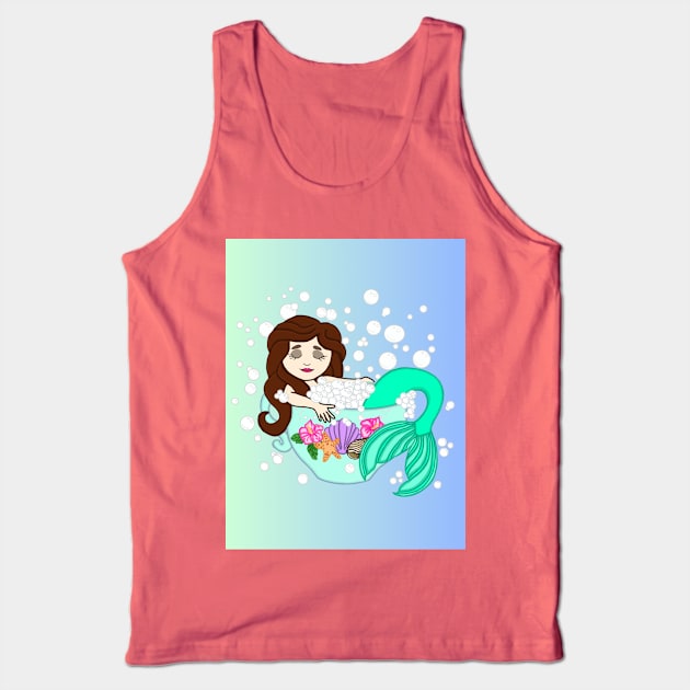 Teacup Mermaid Tank Top by Octopus Cafe